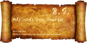 Mészáros Ingrid névjegykártya