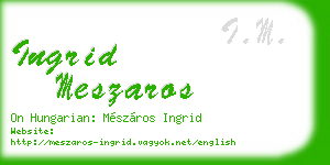 ingrid meszaros business card